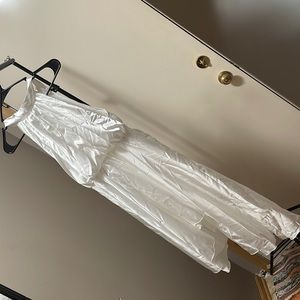 White High Neck Dress - Satin Style - Above Knee